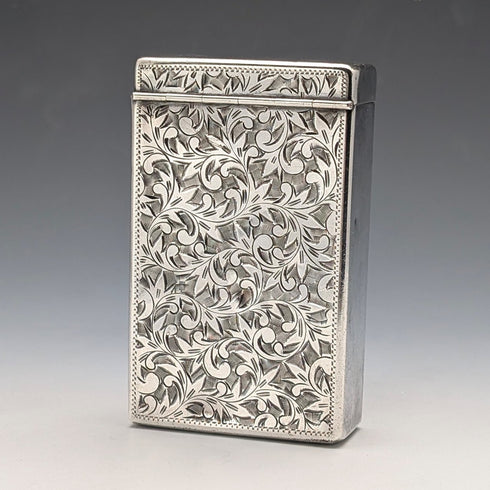 20世紀初頭 米国アンティーク 純銀製 シガレットケース トランプケース 85g