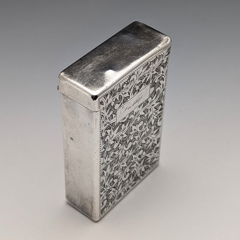 20世紀初頭 米国アンティーク 純銀製 シガレットケース トランプケース 85g