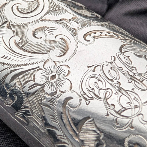 1903年 英国アンティーク 純銀製 シャトレーン メガネケース 80g Levi&Salaman