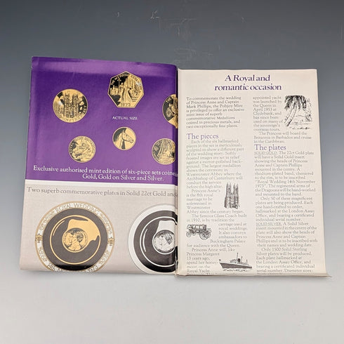 1973 Princess Anne's Wedding Commemorative Pure Silver Coin 6-Coin Set, Silver Weight 50g, Ppbjoy Mint ltd