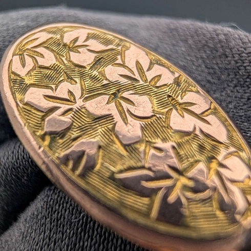 復古橢圓形包金袖扣