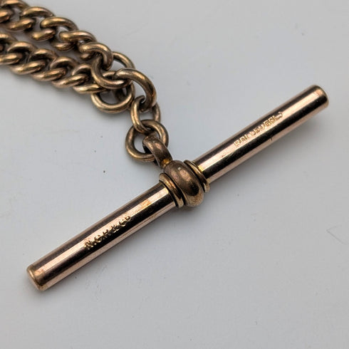 Antique British rolled gold Albert chain locket fob