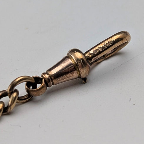 Antique British rolled gold Albert chain locket fob