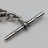 1889 British Antique Fancy Link Sterling Silver Albert Chain, 45g, Morpho Decorated Fob
