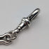 1889 British Antique Fancy Link Sterling Silver Albert Chain, 45g, Morpho Decorated Fob
