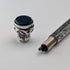 Antique 800 Silver Push-Pull Pencil & Dip Pen with Green Stone Decoration