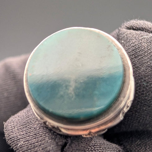 Antique 800 Silver Push-Pull Pencil & Dip Pen with Green Stone Decoration