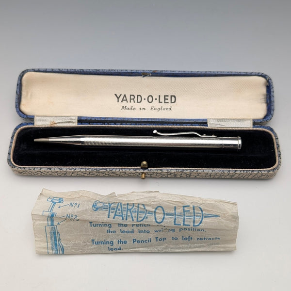 1947年英國Yard O' Red純銀推拉式鉛筆,附筆盒