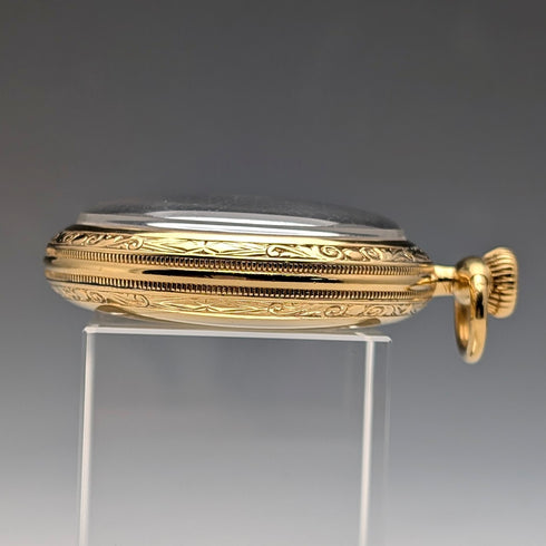 1919年 米国ウォルサム Traveler 金張りケース 懐中時計 機械式時計 動作良好