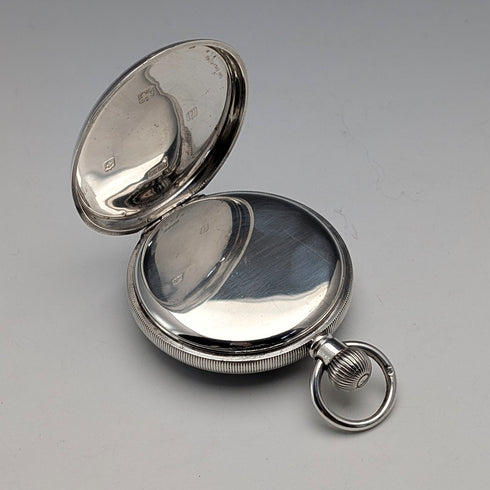 1919 British antique John Finlayson pocket watch in sterling silver Denison case, in good working order