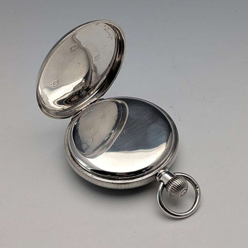 1919 British antique John Finlayson pocket watch in sterling silver Denison case, in good working order