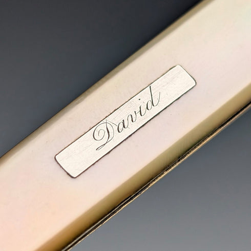 1833年 英国アンティーク 白蝶貝ハンドル 純銀ブレード ペンナイフ Nathaniel Creswick ケース入り