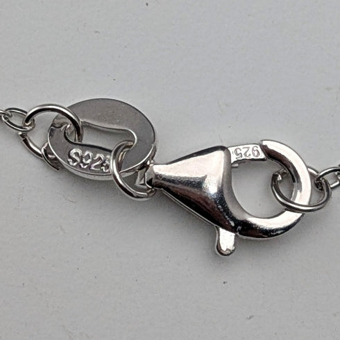 ヴィンテージ 純銀台座 バタフライウイングペンダント 純銀ネックレス付 ①