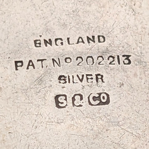 英国ヴィンテージ 純銀台座 バタフライウイングペンダント 純銀ネックレス付 ③