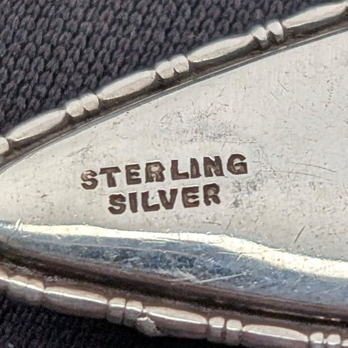 ヴィンテージ 純銀台座 バタフライウイングペンダント 純銀ネックレス付 ⑤