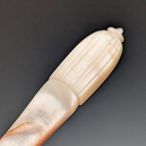 英国アンティーク 白蝶貝ハンドル ティーカトラリー 4ペア John Harrison