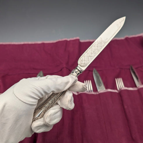 1867年頃 英国アンティーク 純銀製ハンドル カトラリー6ペア Roberts&Belk