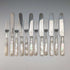Antique British Mother-of-Pearl Dessert Cutlery, 6 Pairs, Wooden Box, by JOHN ROUND & SON