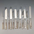 Antique British Mother-of-Pearl Dessert Cutlery, 6 Pairs, Wooden Box, by JOHN ROUND & SON