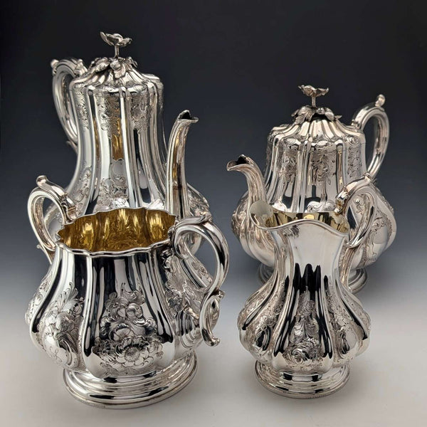 1857年英國古董鍍銀茶/咖啡套裝,埃爾金頓