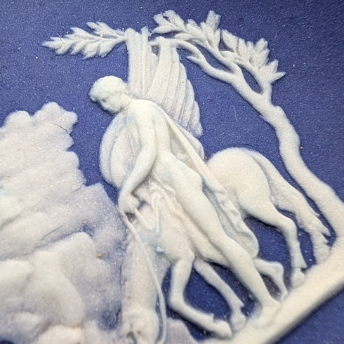 Vintage British Wedgwood Jasperware Playing Card-Shaped Small Plates, Set of 4, Royal Blue