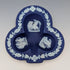 Vintage British Wedgwood Jasperware Playing Card-Shaped Small Plates, Set of 4, Royal Blue