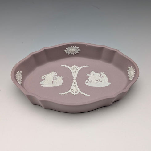 Vintage British Wedgwood Jasperware Oval Dish in Lilac