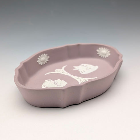 Vintage British Wedgwood Jasperware Oval Dish in Lilac