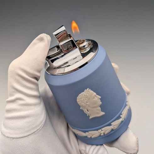 Vintage British Wedgwood Jasperware Ronson Gas Lighter
