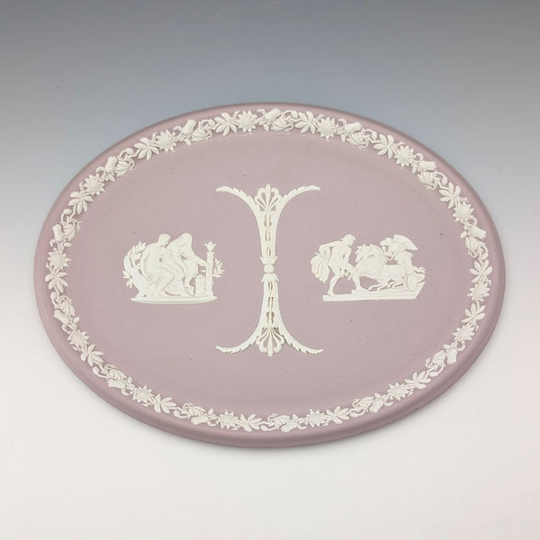 British Vintage Wedgwood Jasperware Oval Dish in Lilac