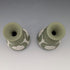 A pair of vintage Wedgwood green jasperware vases.