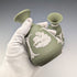 A pair of vintage Wedgwood green jasperware vases.
