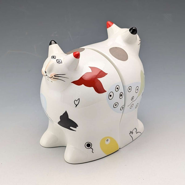フレンチヴィンテージ アニマルパーク 陶器製 猫型調味料入れ Villeroy&Boch