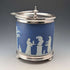 Antique British Wedgwood Biscuit Barrel Jasperware Royal Blue