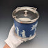 Antique British Wedgwood Biscuit Barrel Jasperware Royal Blue