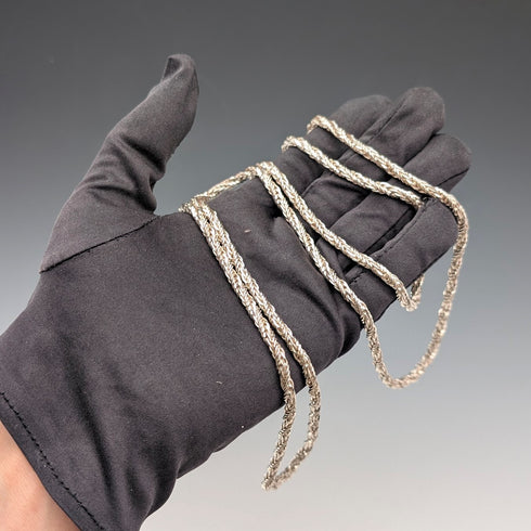 1974 Sterling Silver Long Twist Chain Necklace, 113cm, 62g, Georg Jensen