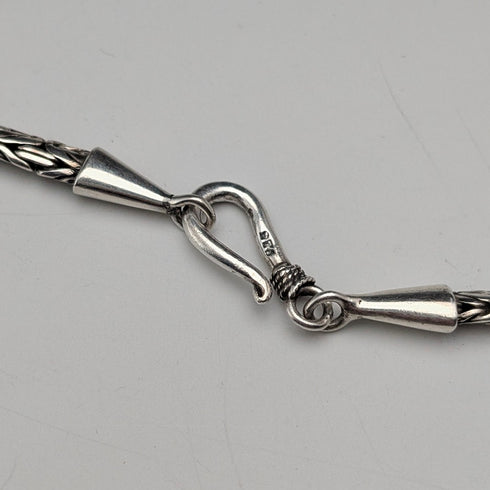 ヴィンテージ 純銀製 ビザンチンチェーン ネックレス 76cm 35g