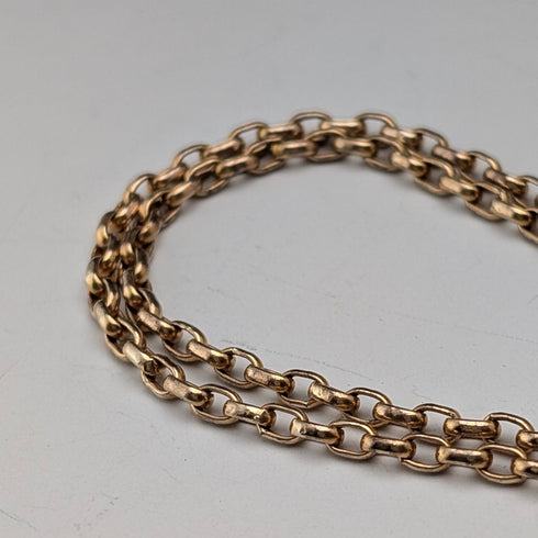 英国アンティーク ピンチベック製 マフチェーン ネックレス 全長133cm クリップ付き