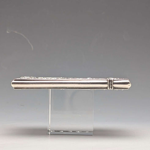 1837 British Antique Sterling Silver Openwork Floral Decor Card Case, 80g, Nathaniel Mills