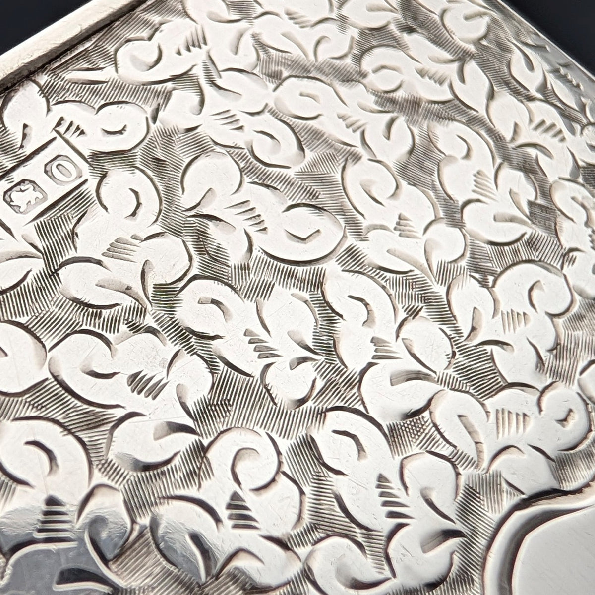 1897年 英国アンティーク 純銀製 スライド式 カードケース 84g H W