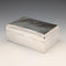 1913 British Antique Sterling Silver Cigarette Box with Wooden Interior, Walker & Hall