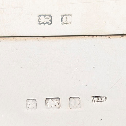 1913 British Antique Sterling Silver Cigarette Box with Wooden Interior, Walker & Hall