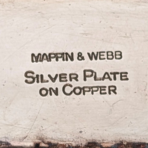 Vintage British silver-plated square dish with stems by Mappin & Webb