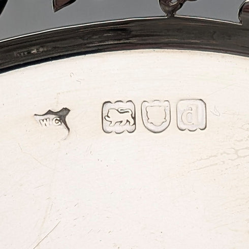 1899年 英国アンティーク 純銀製コンポート 389g 直径20cm Goldsmiths&Silversmiths