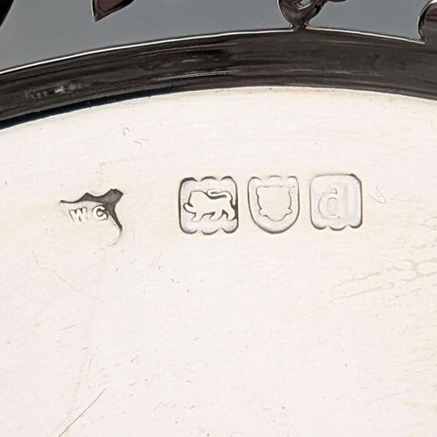 1899年 英国アンティーク 純銀製コンポート 389g 直径20cm Goldsmiths&Silversmiths