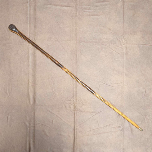ヴィンテージ 2トーン ブラウンシャフト ロンデルハンドル ステッキ 杖 91cm