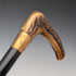 Vintage Black Shaft Antler L-Handle Walking Stick, 72cm, ASHBEY