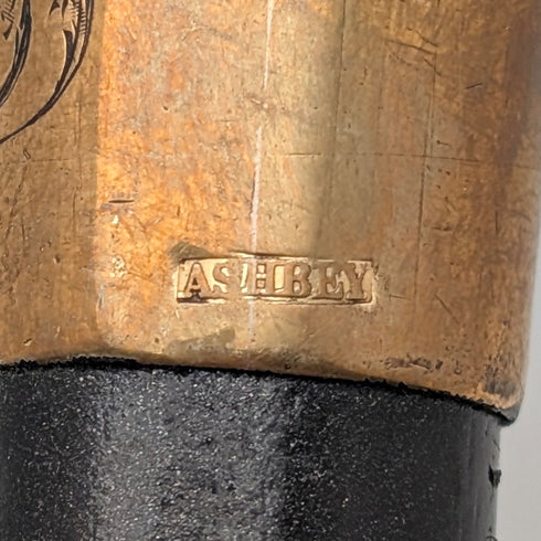 Vintage Black Shaft Antler L-Handle Walking Stick, 72cm, ASHBEY