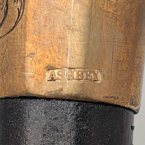 ヴィンテージ ブラックシャフト アントラーL字ハンドル ステッキ 杖 72cm ASHBEY