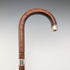 Circa 1928 British Vintage Brown Shaft, Curved Handle, Sterling Silver Ornamented Walking Stick, 85cm